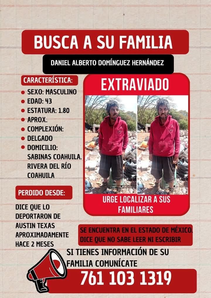 Localizan a sabinense tras dos meses perdido