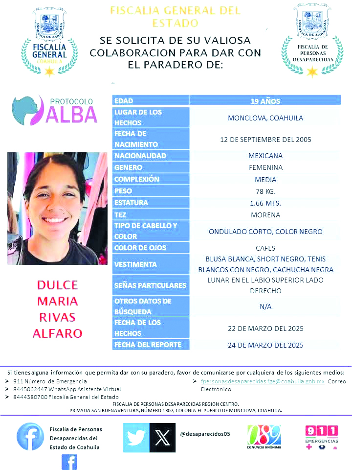 Angustiada, familia busca a jovencita