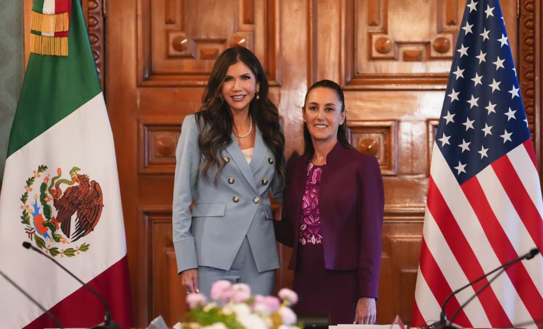 Kristi Noem se reúne con Sheinbaum en Palacio Nacional: Hablarán de seguridad y migración