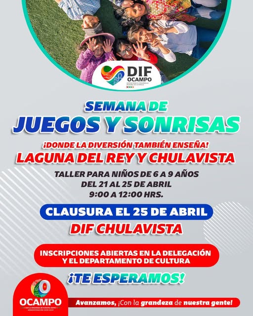 Invita Ocampo a niños a talleres recreativos