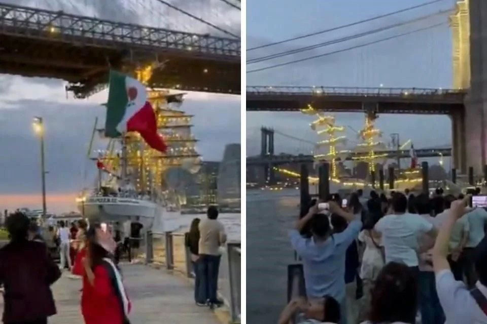 Choca buque escuela ‘Cuauhtémoc’ en NY