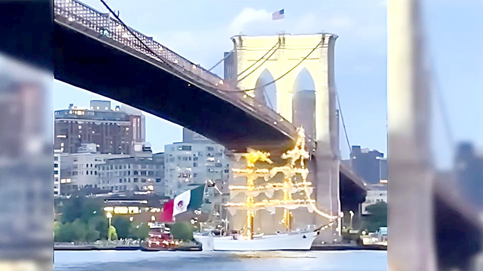Mueren dos marinos tras choque del Buque Escuela Cuauhtémoc en NY