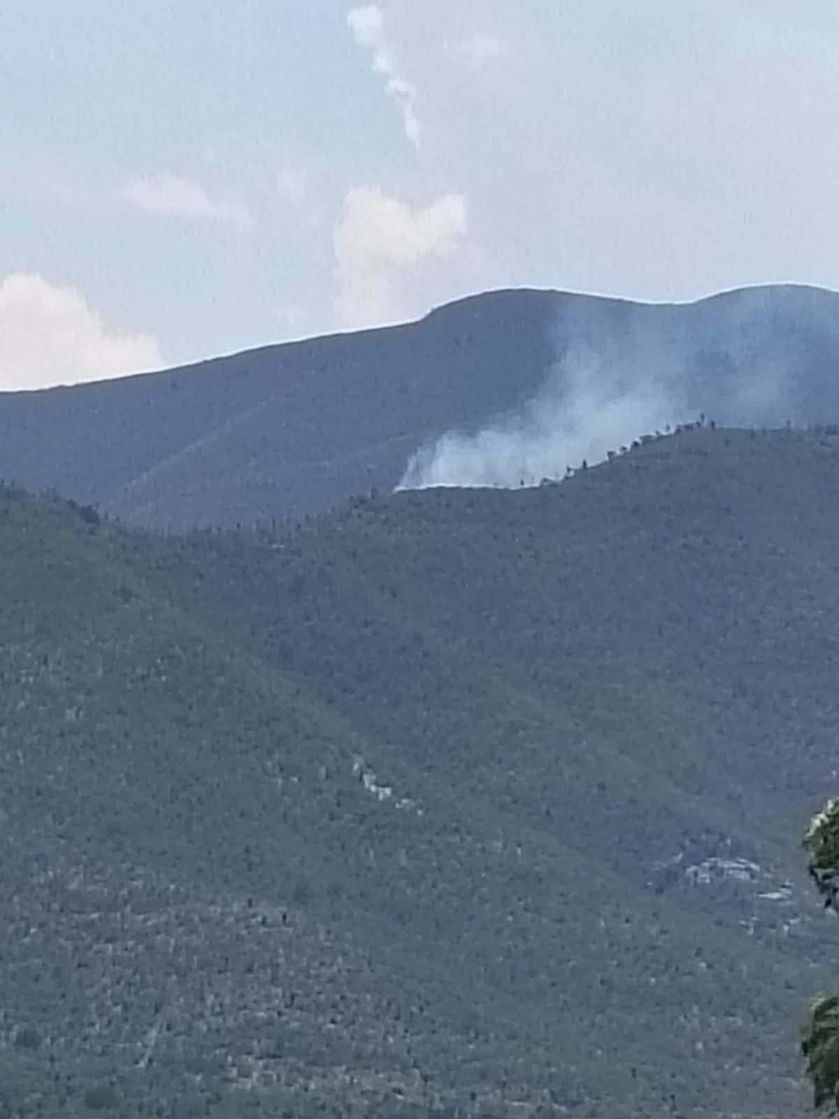 Combaten incendio en serranía de Múzquiz