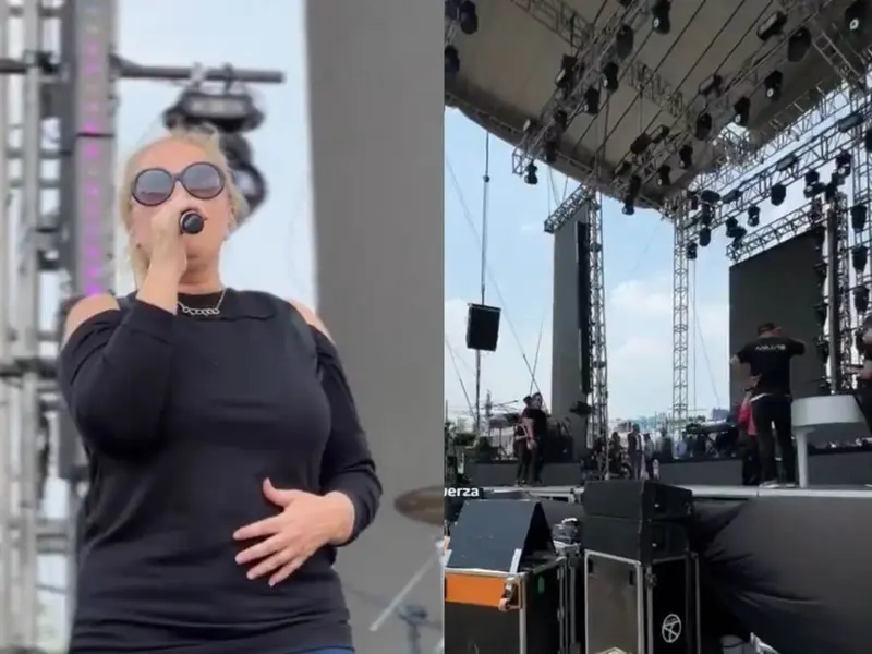 Se desploma escenario en CDMX poco después de que Alicia Villarreal hiciera prueba de sonido