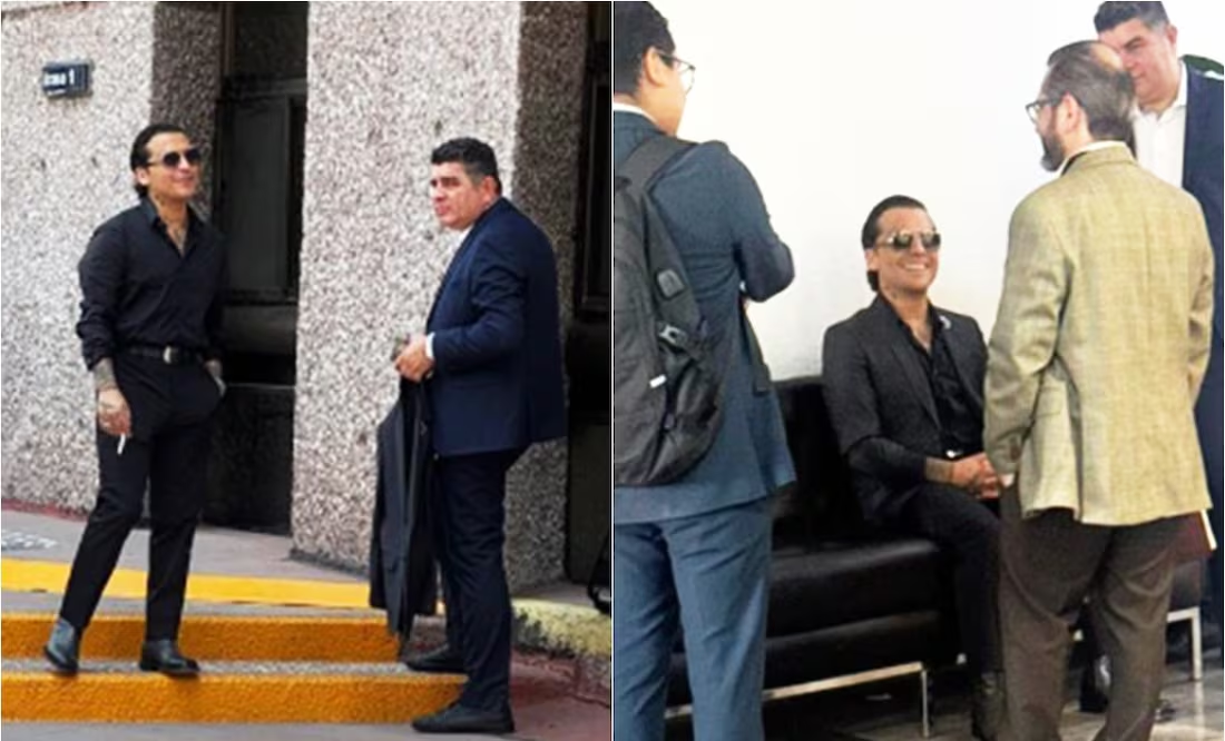 Christian Nodal es captado en juzgados de la CDMX; es interrogado por presunta falsificación de documentos
