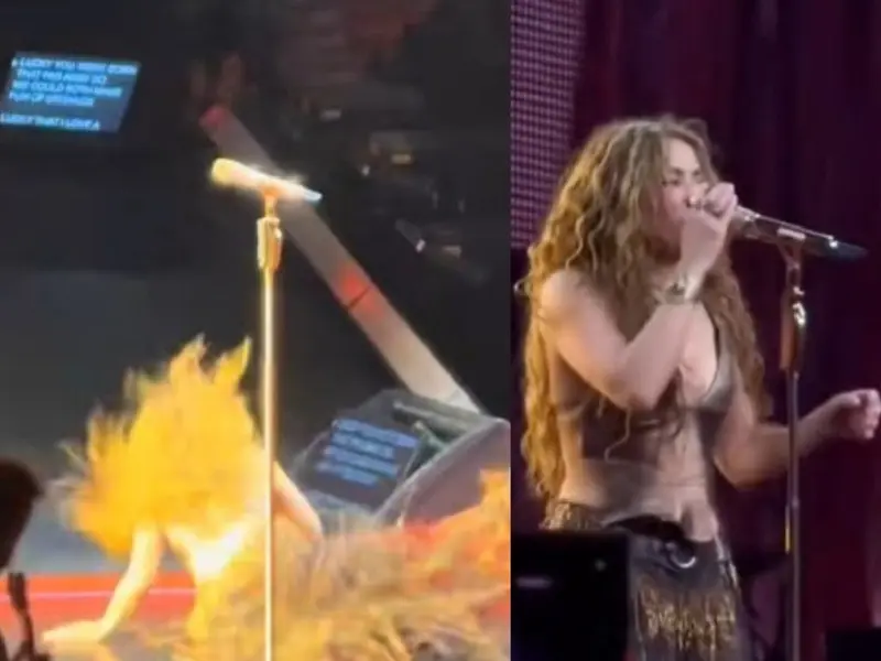 Shakira se cae en pleno concierto y así reaccionó ante miles de fans