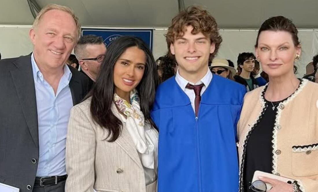 Salma Hayek celebra la graduación de su hijastro, fruto de la relación entre Linda Evangelista y François-Henri Pinault