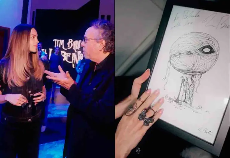 Tim Burton dedica a Belinda único y macabro autógrafo a Belinda