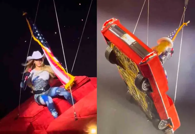 Beyoncé queda suspendida en el aire; auto volador falla en show de la gira ‘Cowboy Carter’