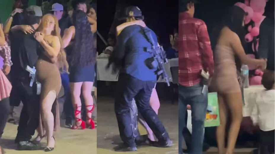 Asisten armados Padres de familia a fiesta de graduación