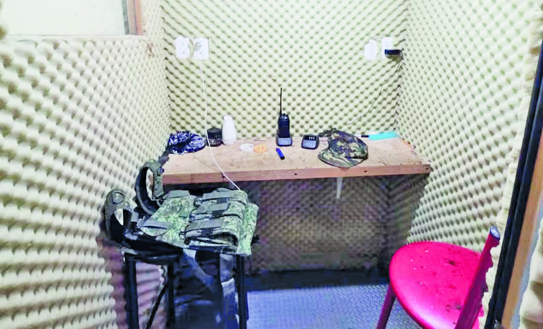 Desmantelan cabina de célula de extorsionadores