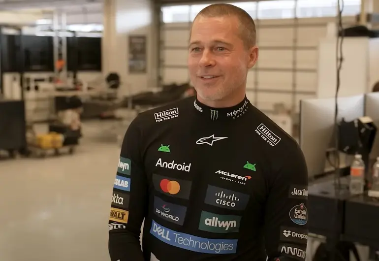 Brad Pitt cumple su sueño: conduce un F1 real con ayuda de McLaren y Norris