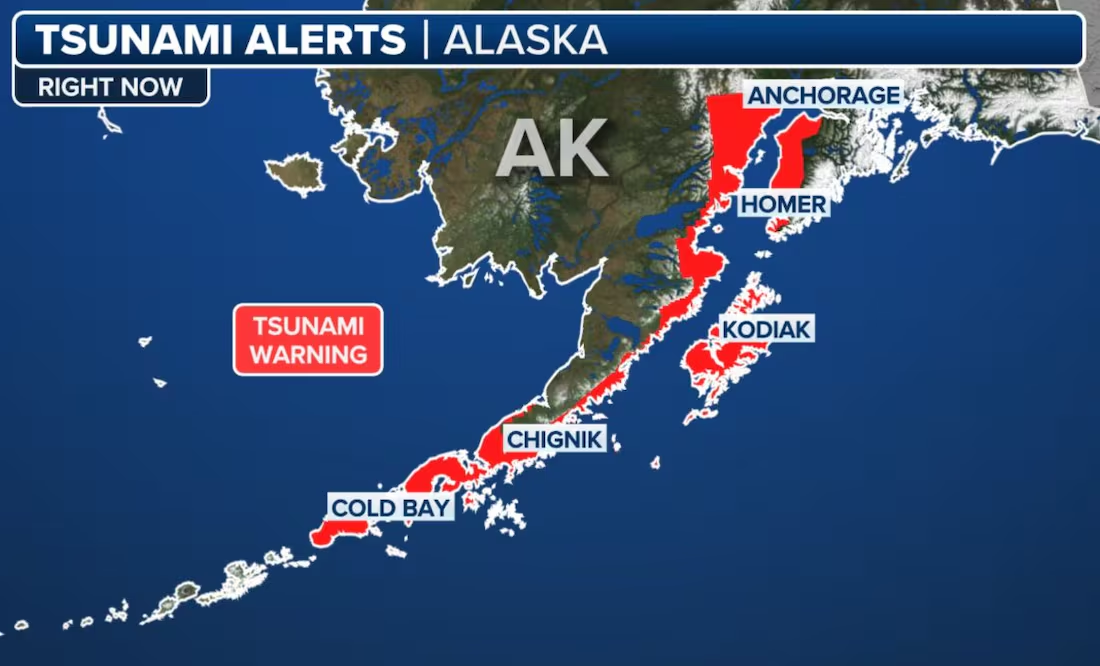 Sismo de magnitud 7.3 sacude Alaska; emiten alerta de tsunami