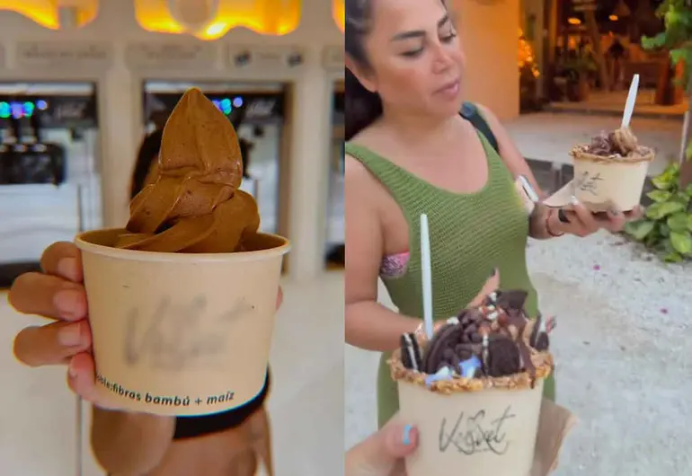¡Ya gentrificaron el helado! Influencer paga mil pesos por dos bolas de nieve en Tulum