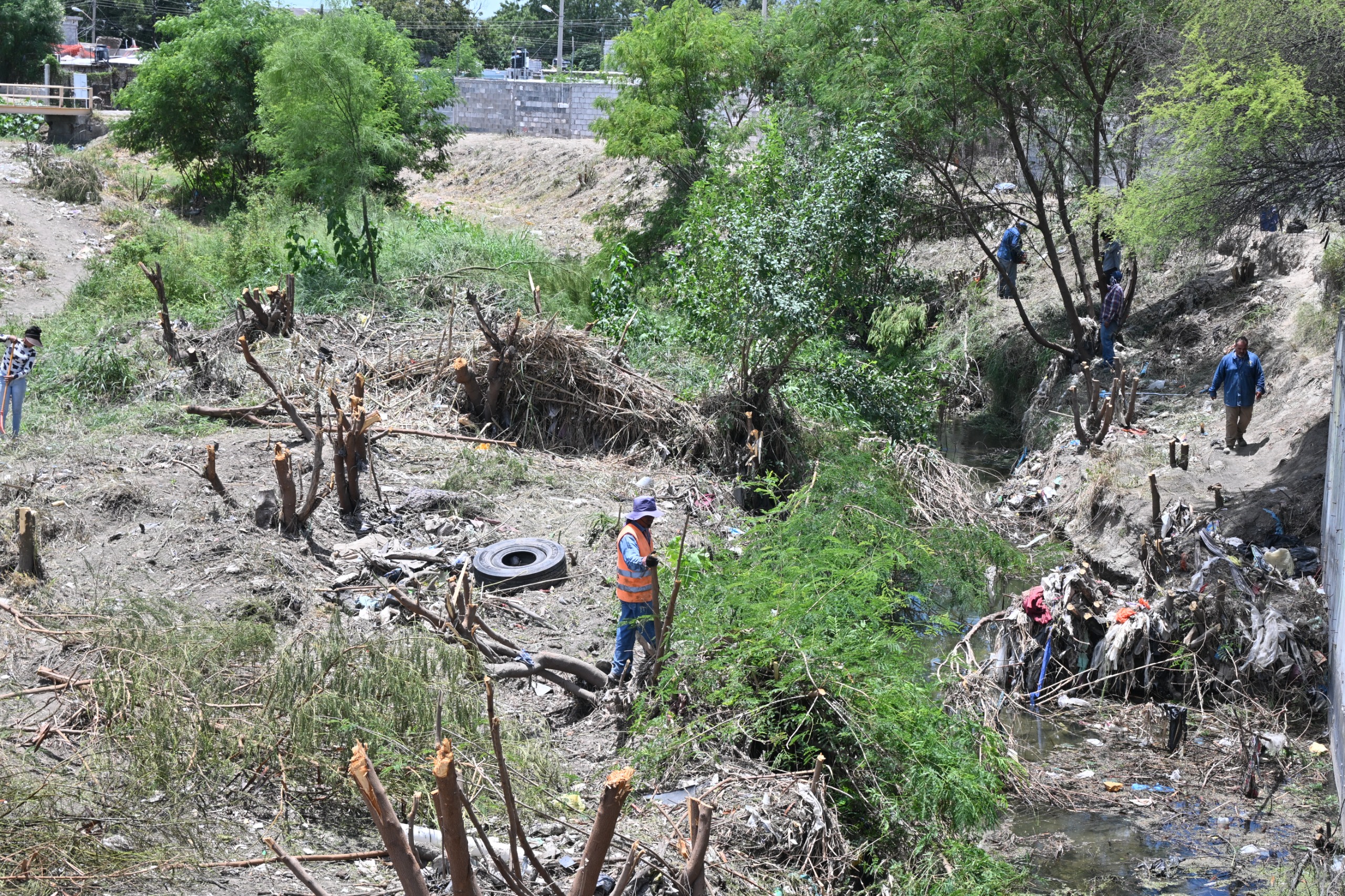 Por salud y seguridad, Sari Pérez refuerza la limpieza del arroyo Frontera