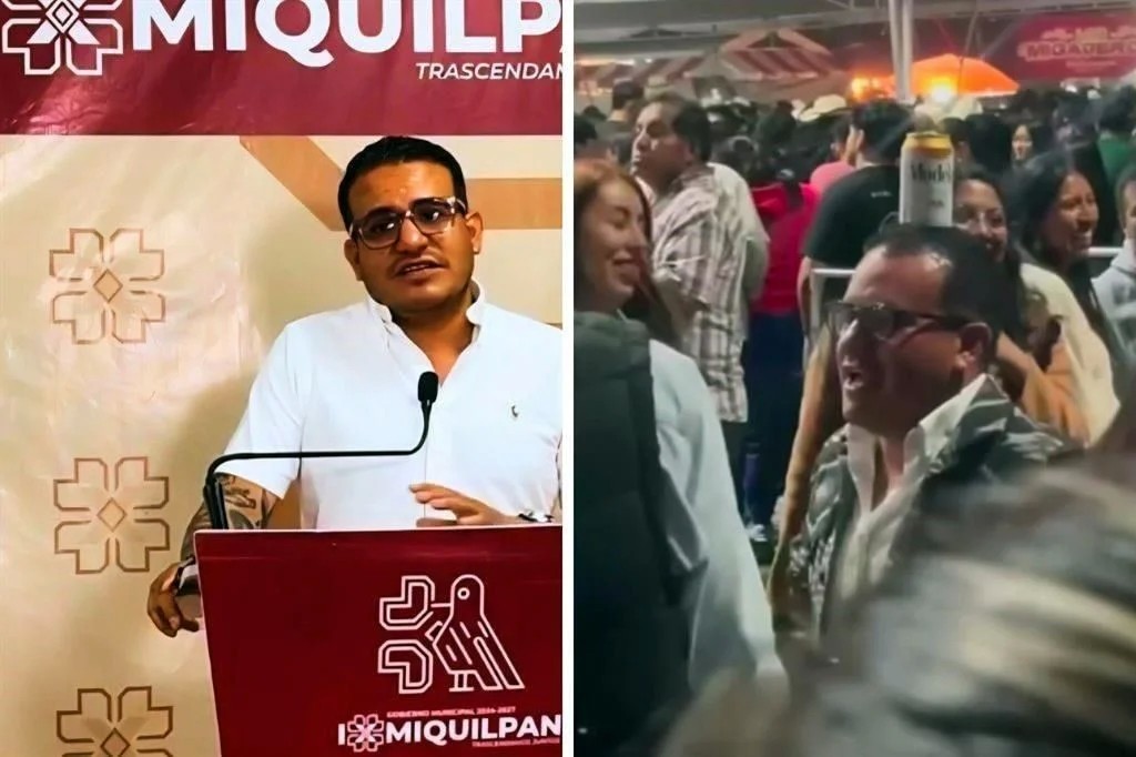 Baila alcalde narcocorridos con cerveza en la cabeza