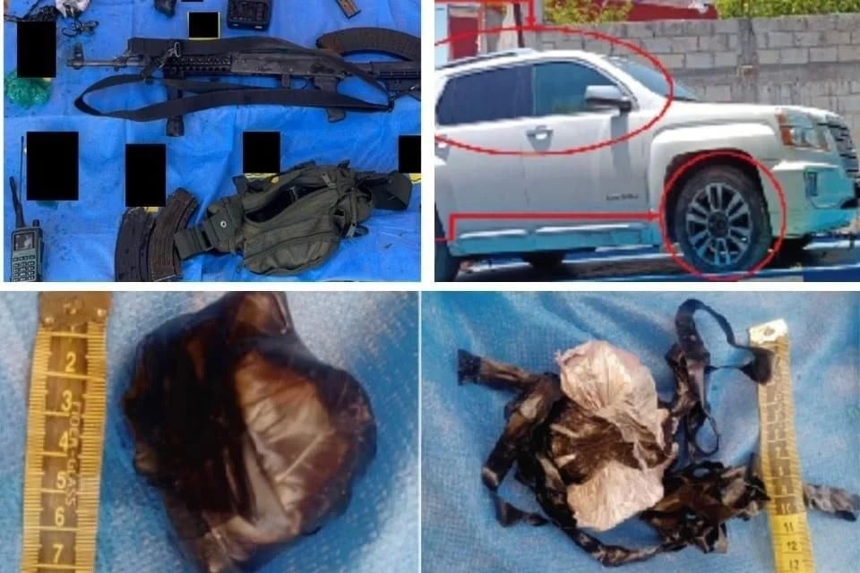 Decomisan explosivos y armas de alto calibre
