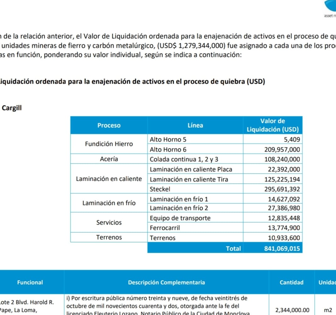 Activos clave de AHMSA ya están comprometidos