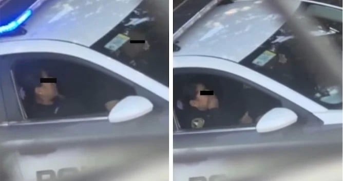 Captan a policías realizando actos sexuales… ¡en patrulla!