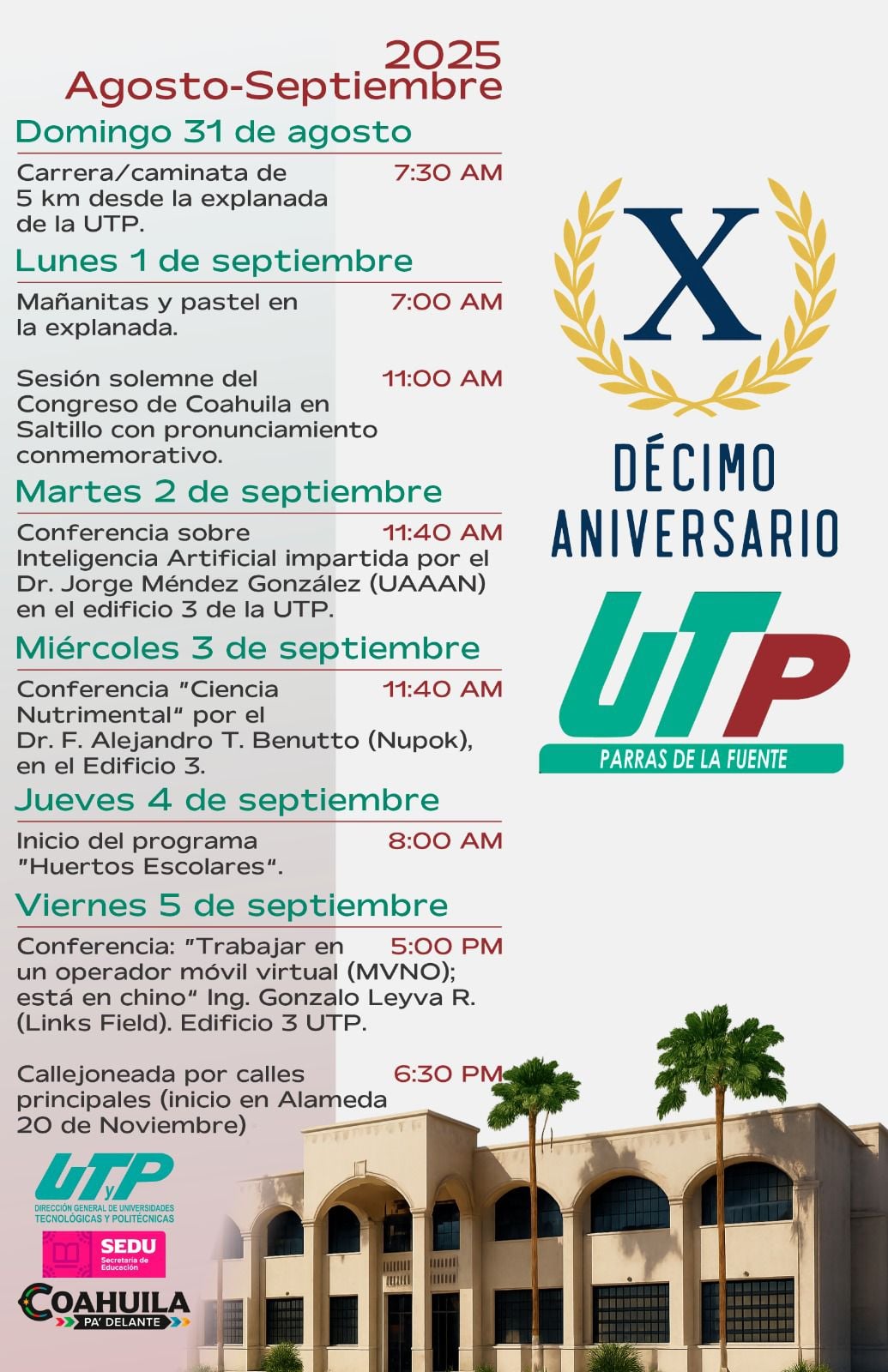 UTP arranca ciclo escolar y celebra su X aniversario