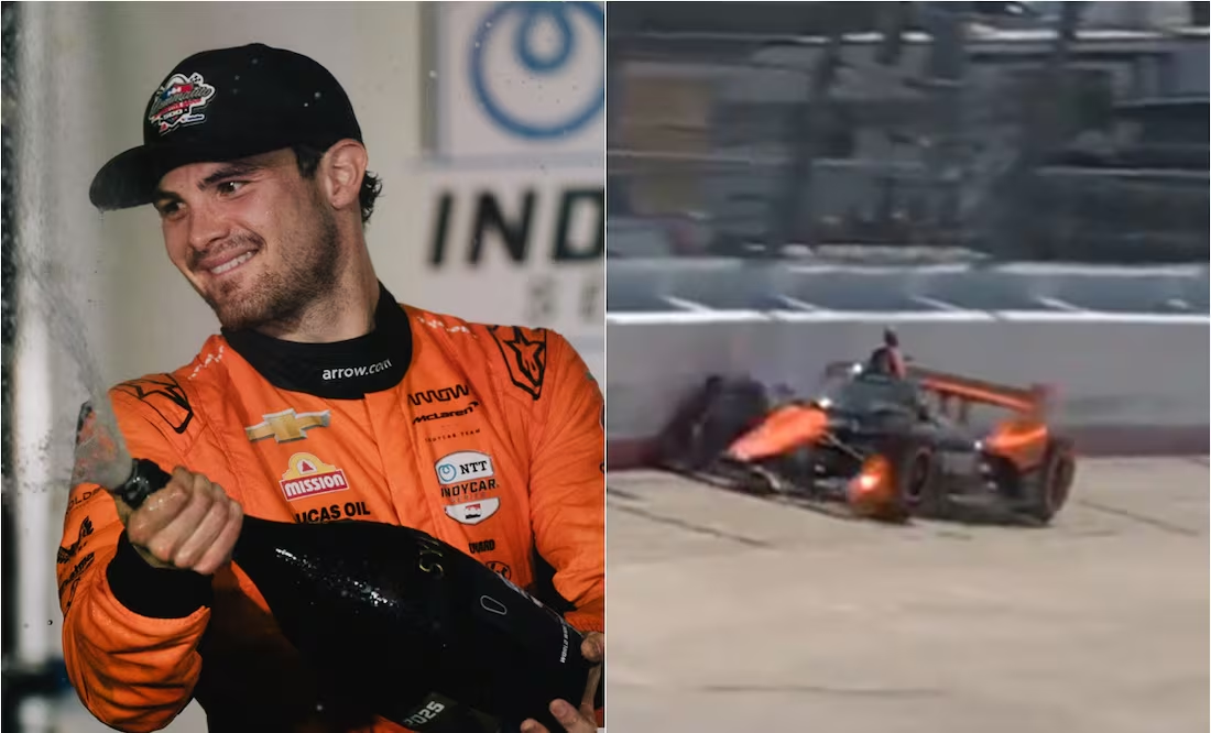 Pato O’Ward choca en la IndyCar por una pinchadura de neumático; el mexicano lideraba la carrera
