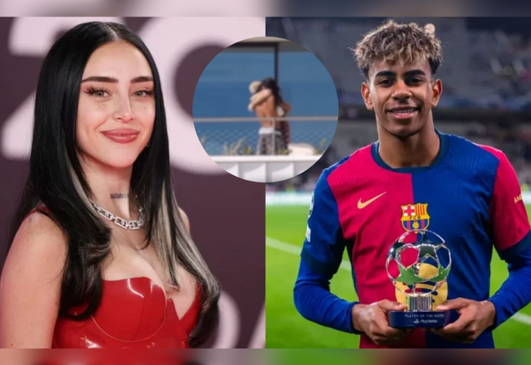 Lamine Yamal recibe críticas por cargar a Nicki Nicole mientras está lesionado: “¿Y el dolor de espalda?”