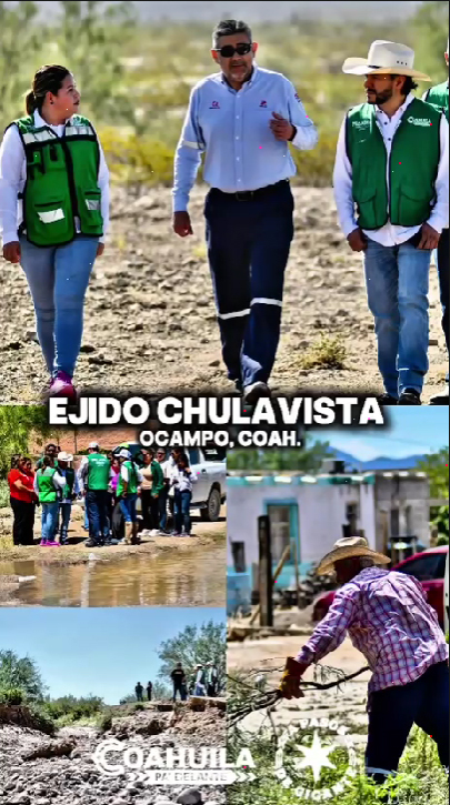ACTIVA GOBIERNO DE COAHUILA ACCIONES PERMANENTES DE APOYO POR INUNDACIONES EN EJIDO CHULAVISTA, OCAMPO