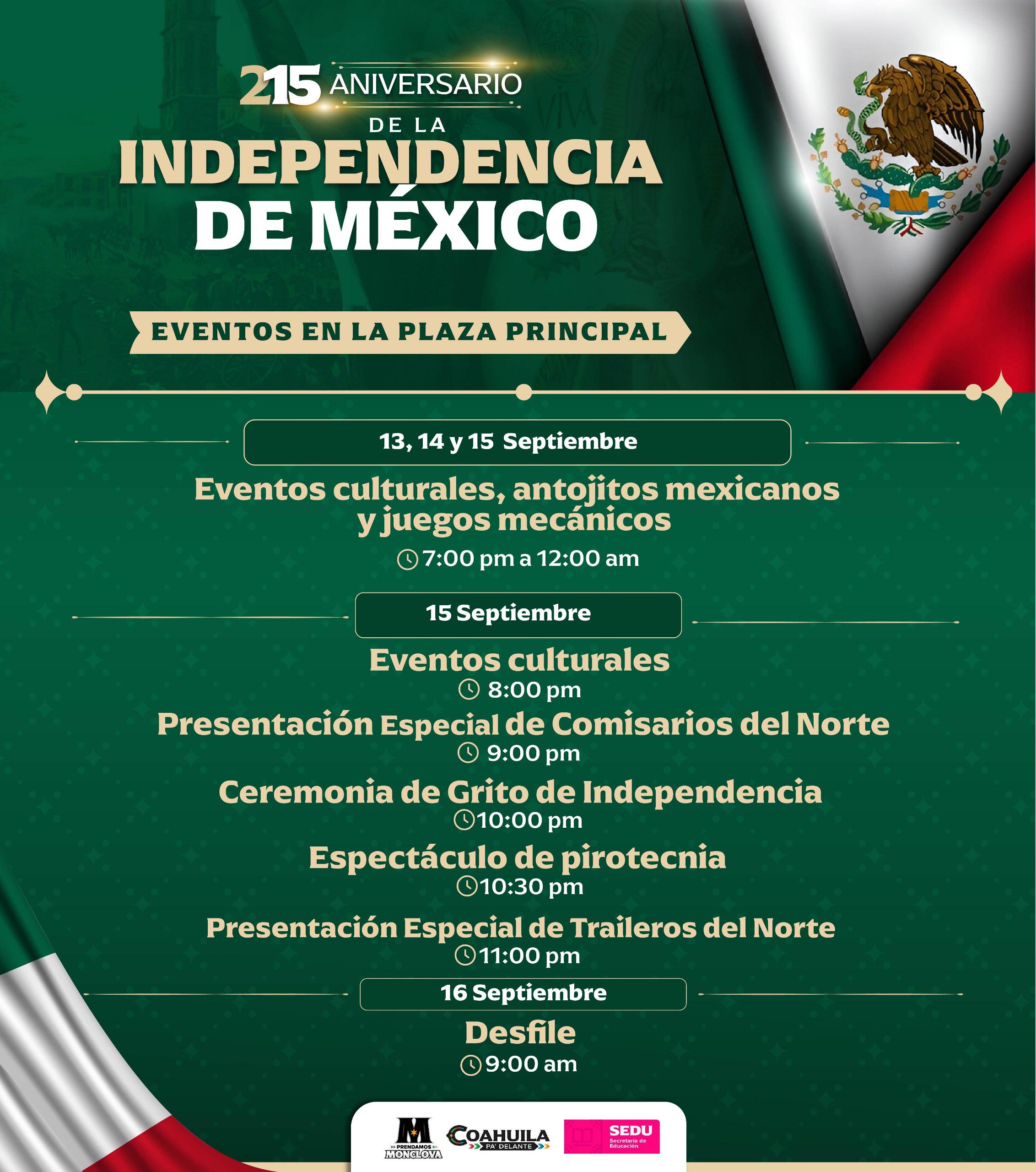 Invita Carlos a magnos festejos patrios 2025