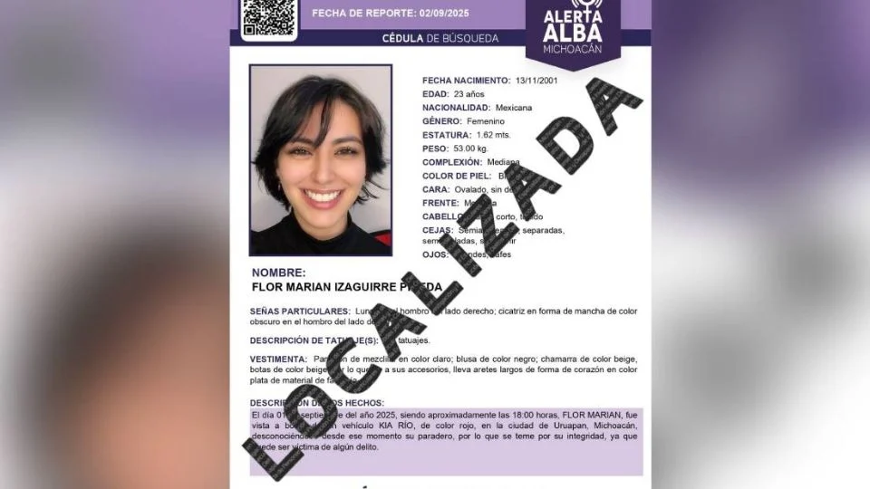 Encuentran con vida a la influencer Marian Izaguirre cinco días después de su desaparición en Uruapan