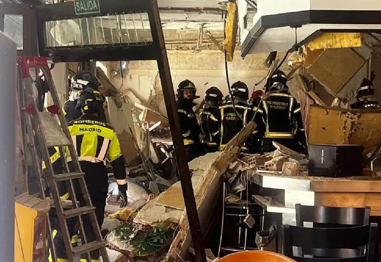 Fuerte explosión de gas en bar de Madrid deja 25 heridos; varios de gravedad