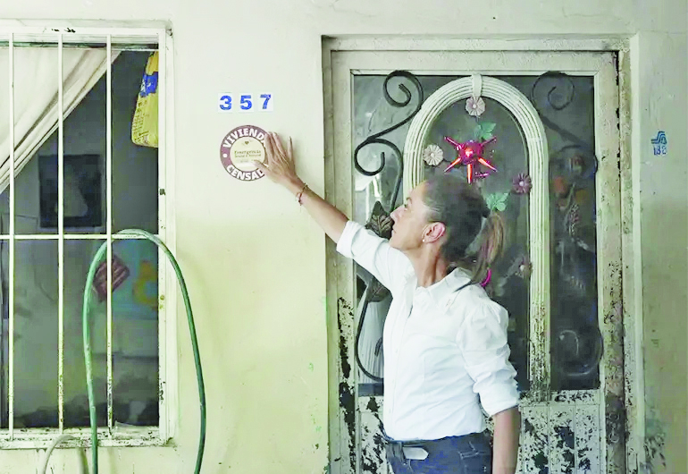 Recorre Sheinbaum zonas afectadas de San Luis Potosí