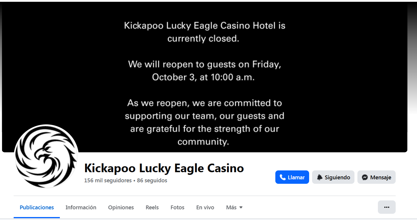 Reabrirá hoy puertas casino de Eagle Pass