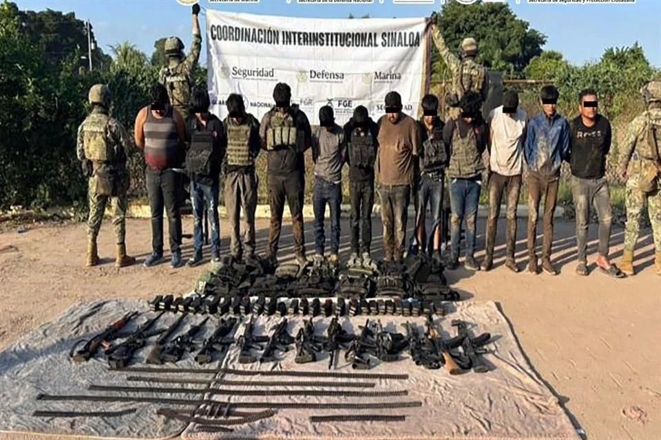 Detienen a 13 ligados a ‘Los Mayitos’ en Navolato, Sinaloa A los detenidos les aseguraron armamento