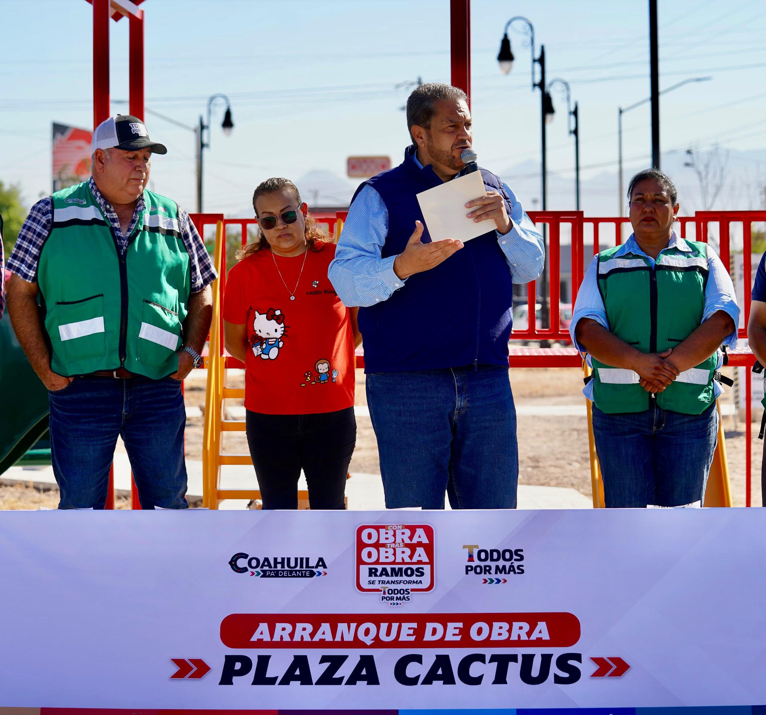 Arranca rehabilitación de la plaza Cactus en Ramos
