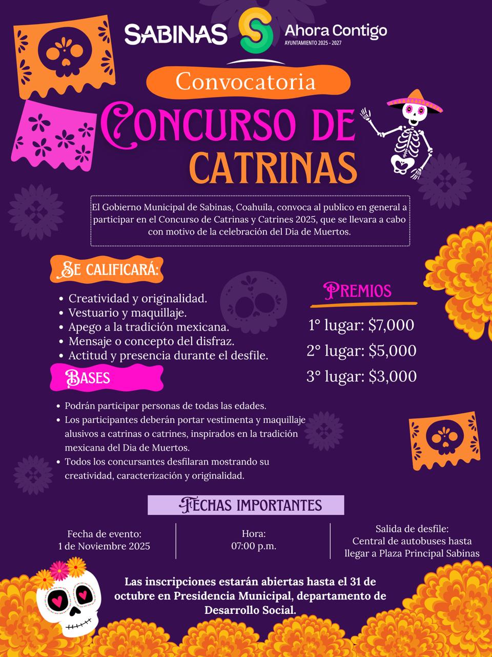 Realizará Sabinas desfile de Catrinas