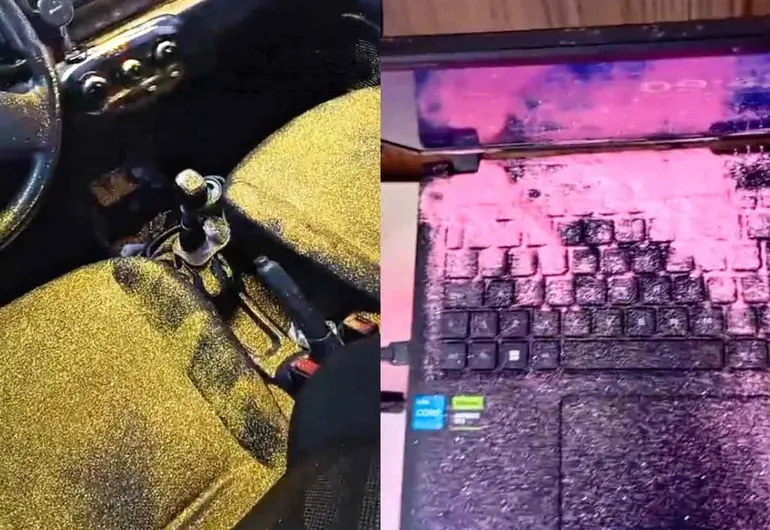 Joven descubre infidelidad y cubre la casa y el auto de su ex con glitter