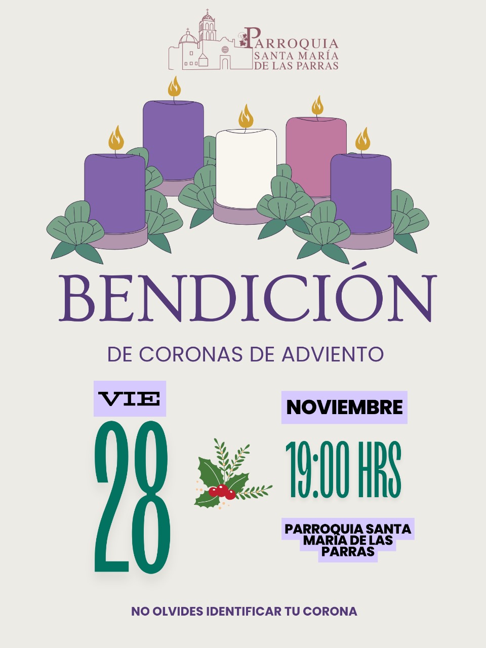 Anuncian la bendición de Coronas de Adviento