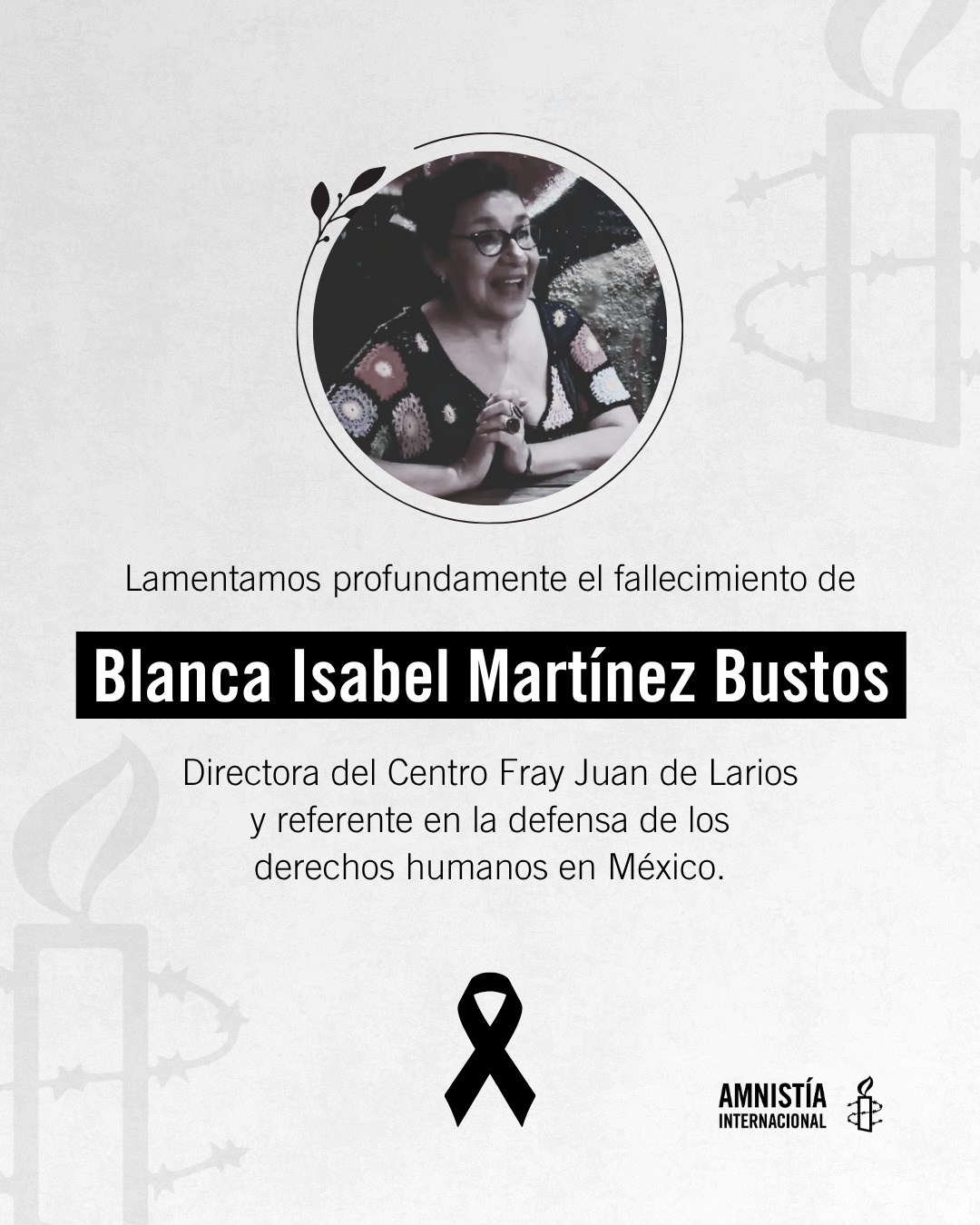 Fallece Blanca Martínez defensora y activista de DH
