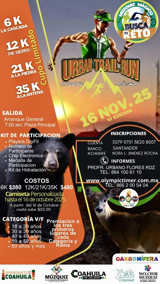 Listos atletas para la Urban Trail Múzquiz
