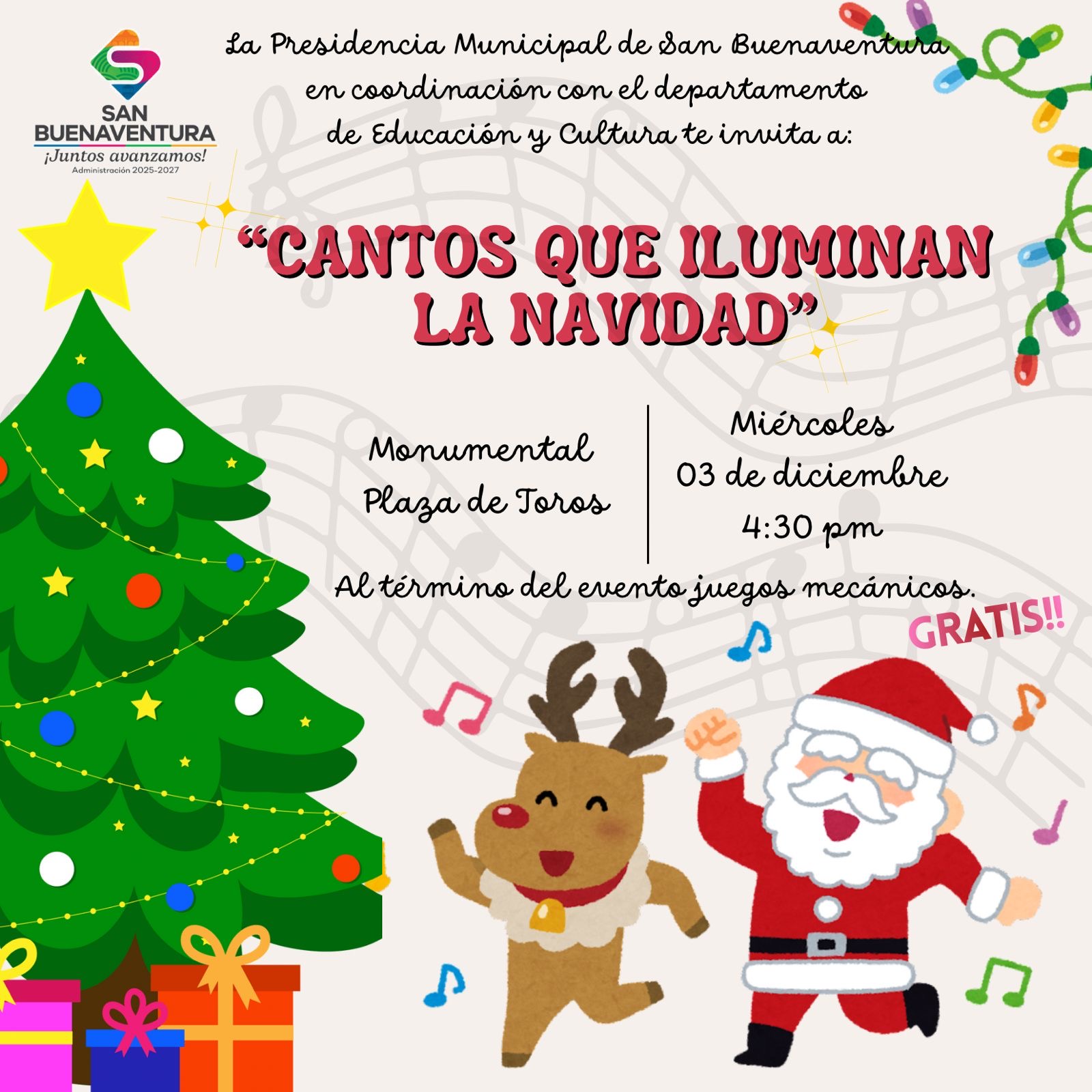 Invita SB a inaugurar temporada navideña