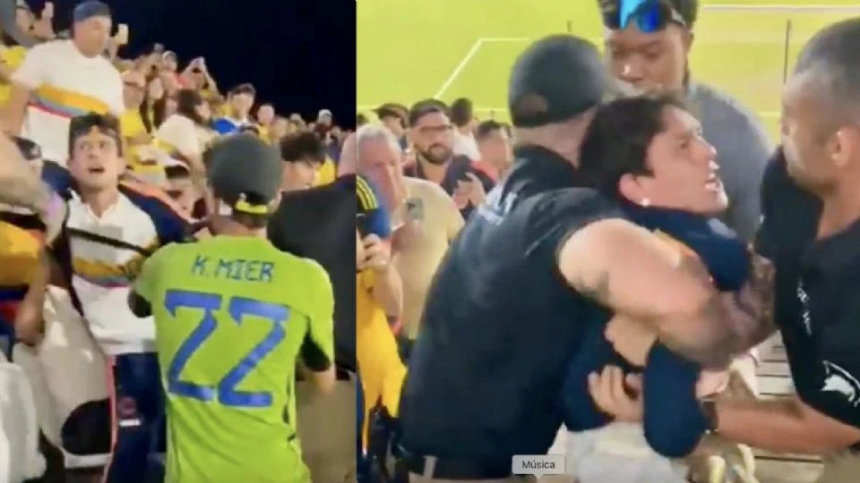 (VIDEO) Aficionados colombianos son desalojados con violencia por agentes de seguridad en las tribunas durante un partido amistoso en Miami