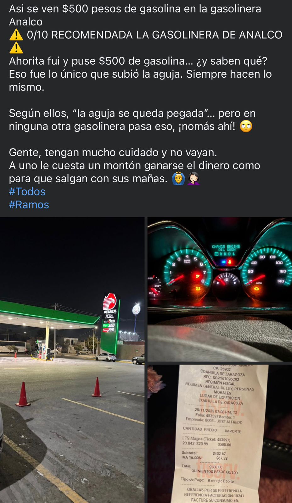 Sospechan “litros incompletos” en gasolinera de Analco