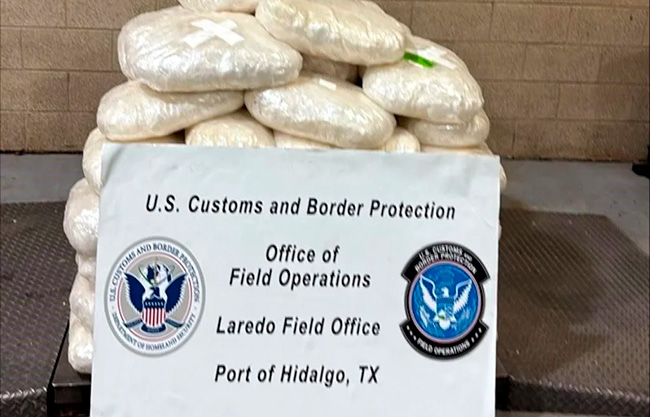 Aseguran 10 mdd en metanfetamina en Puente internacional Reynosa-Pharr