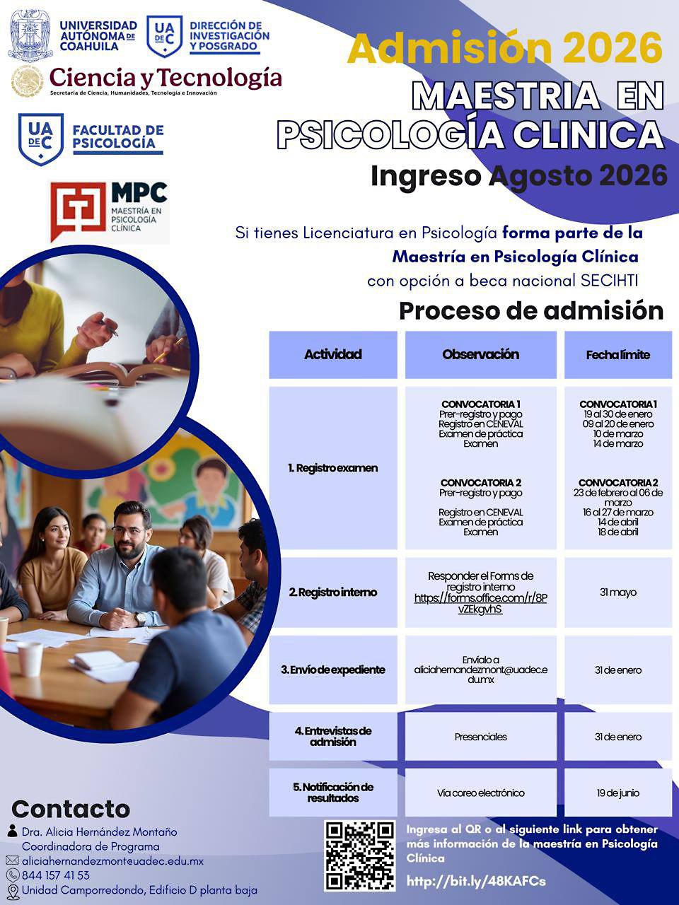 Invitan en la UAdeC a cursar Maestría en Psicología Clínica