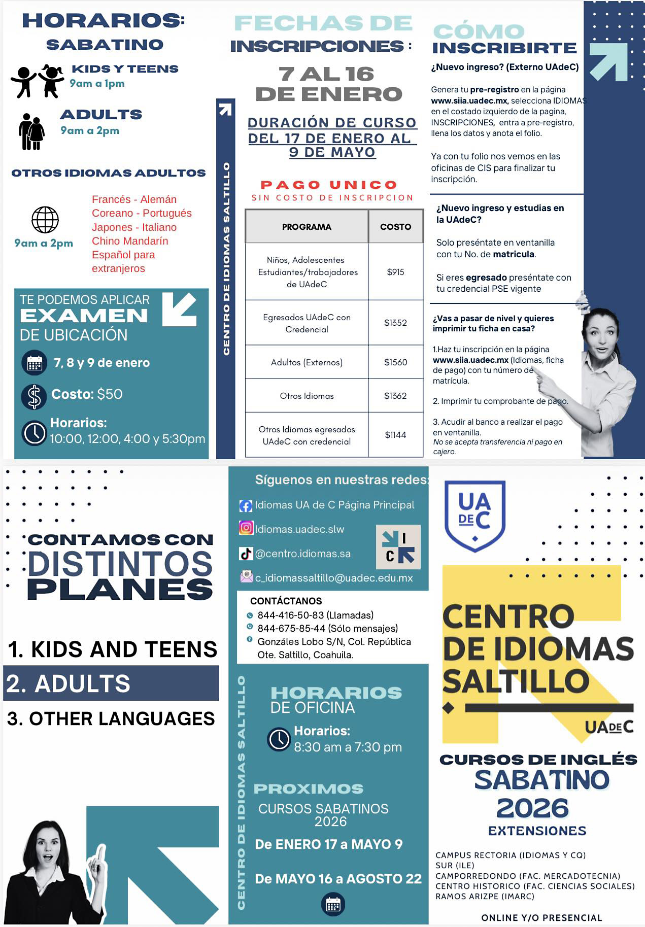 Ofrece Centro de Idiomas UAdeC Cursos Sabatinos