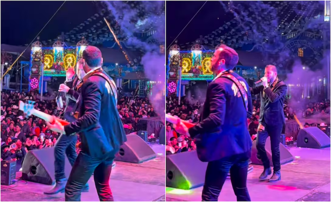 En concierto de Los Titanes de Durango, fan lanza lata e impacta en el rostro del líder de la banda: «en el hocic0, sí me dolió»