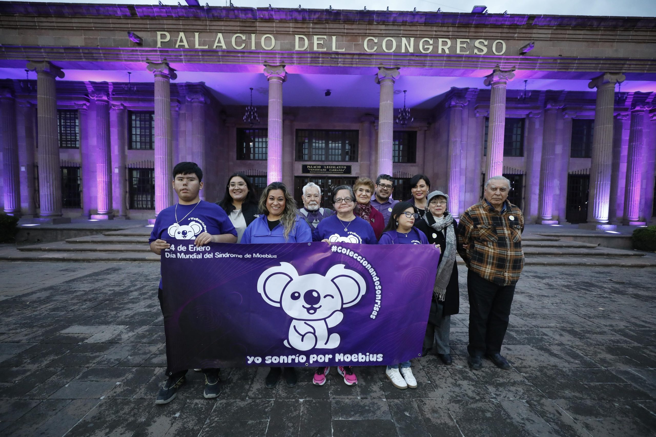 Se ilumina de morado Congreso de Coahuila por Síndrome de Moebius