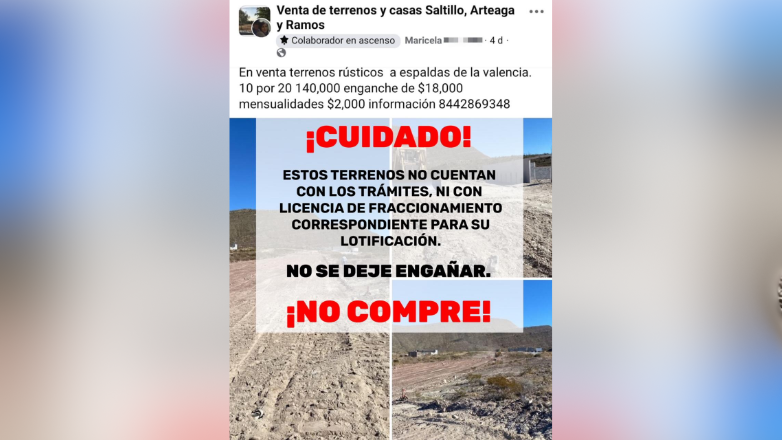 Informa Gobierno Municipal sobre venta ilegal de terrenos rústicos