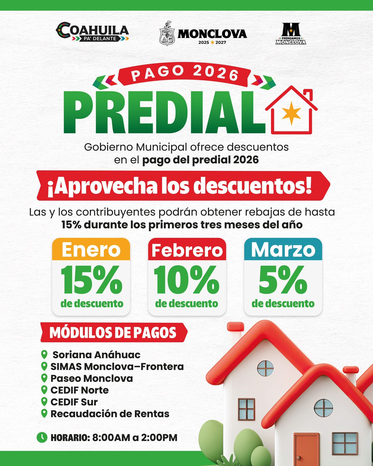 Ofrece Ayuntamiento descuentos en predial