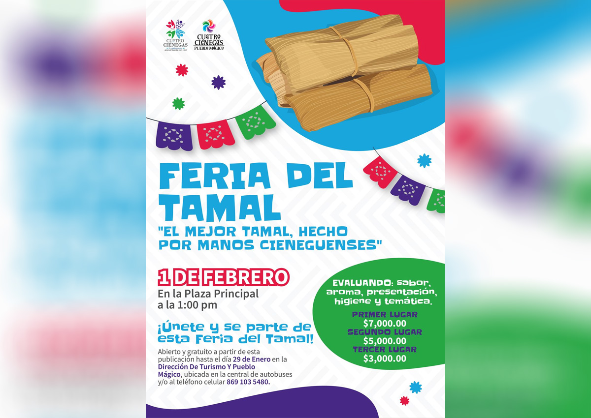 CONVOCA CUATRO CIÉNEGAS A LA FERIA DEL TAMAL 2026